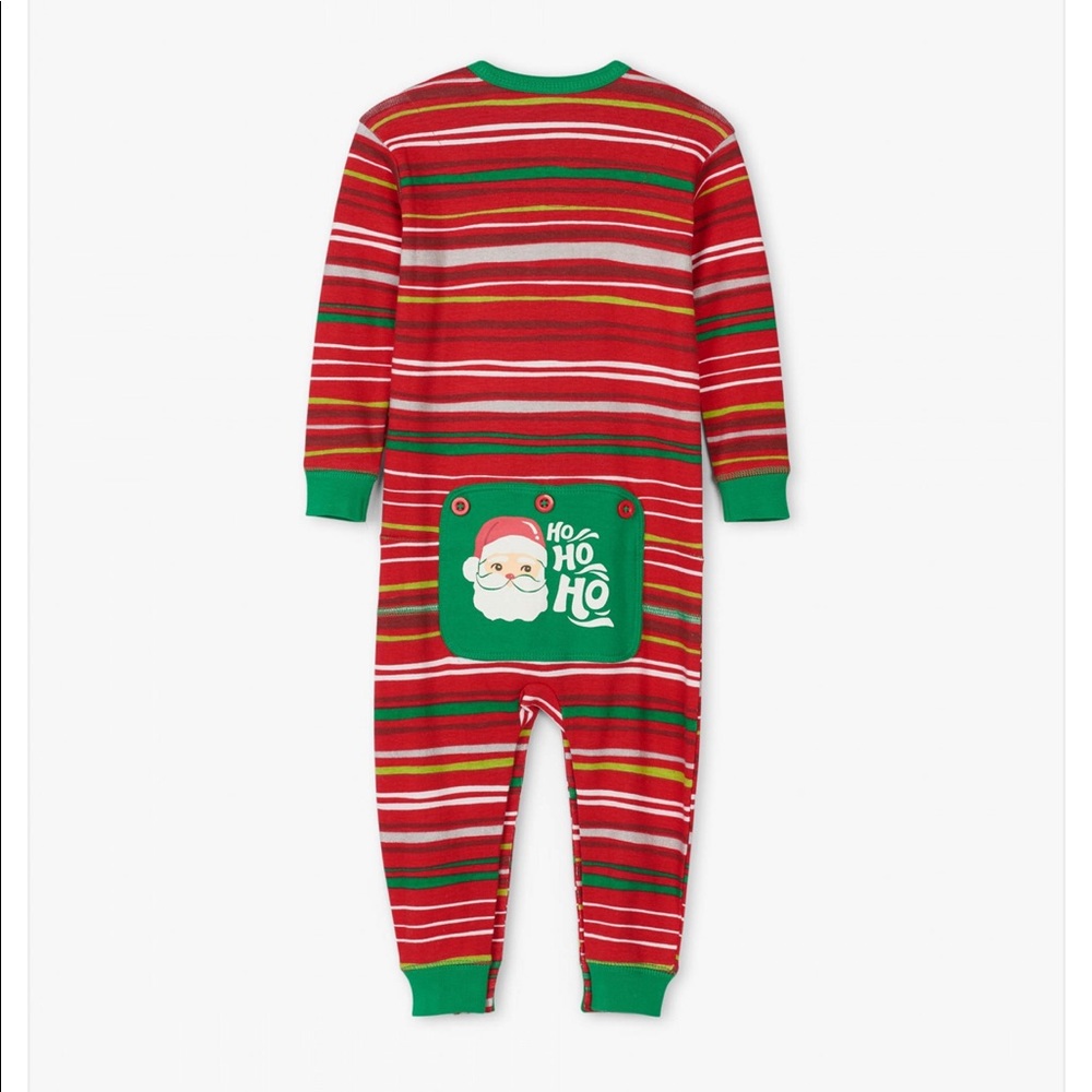 New Little Blue House holiday stripes union suit Santa bum